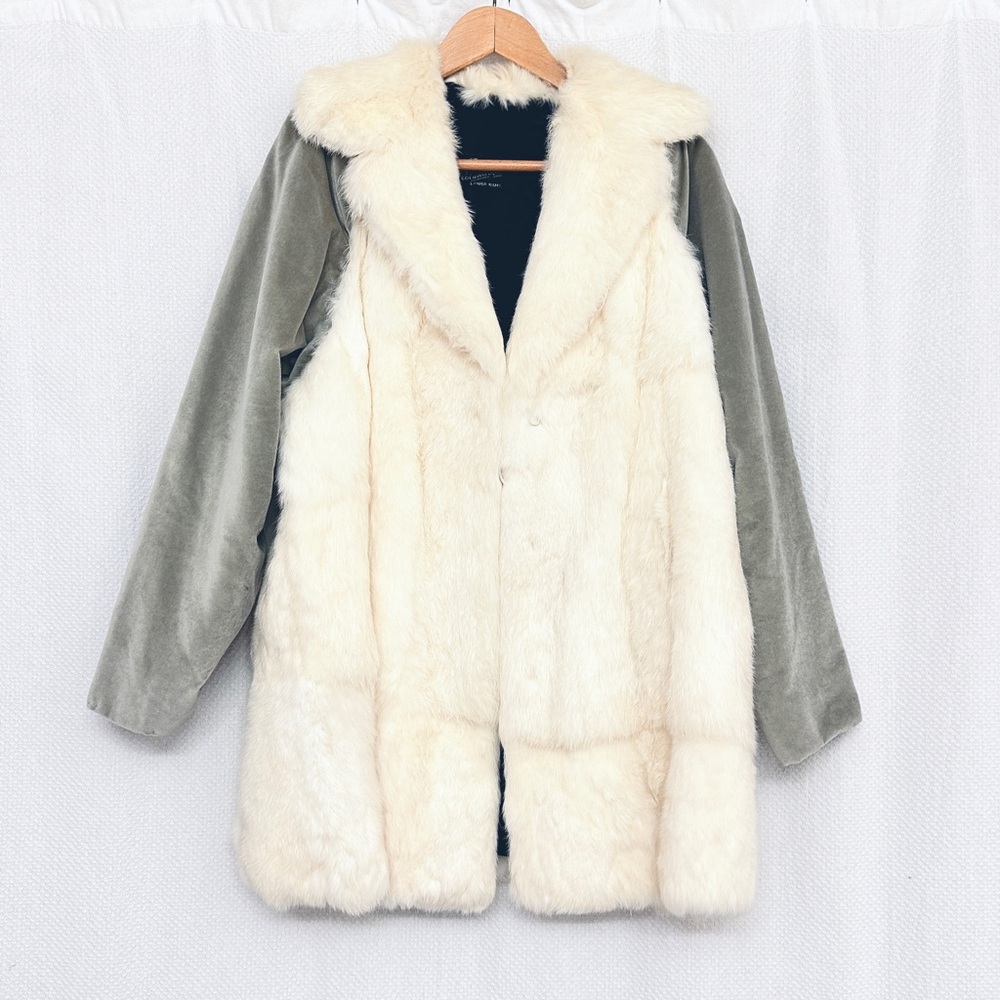 Chic Cream and Gray Women's Fur Teddy Jacket